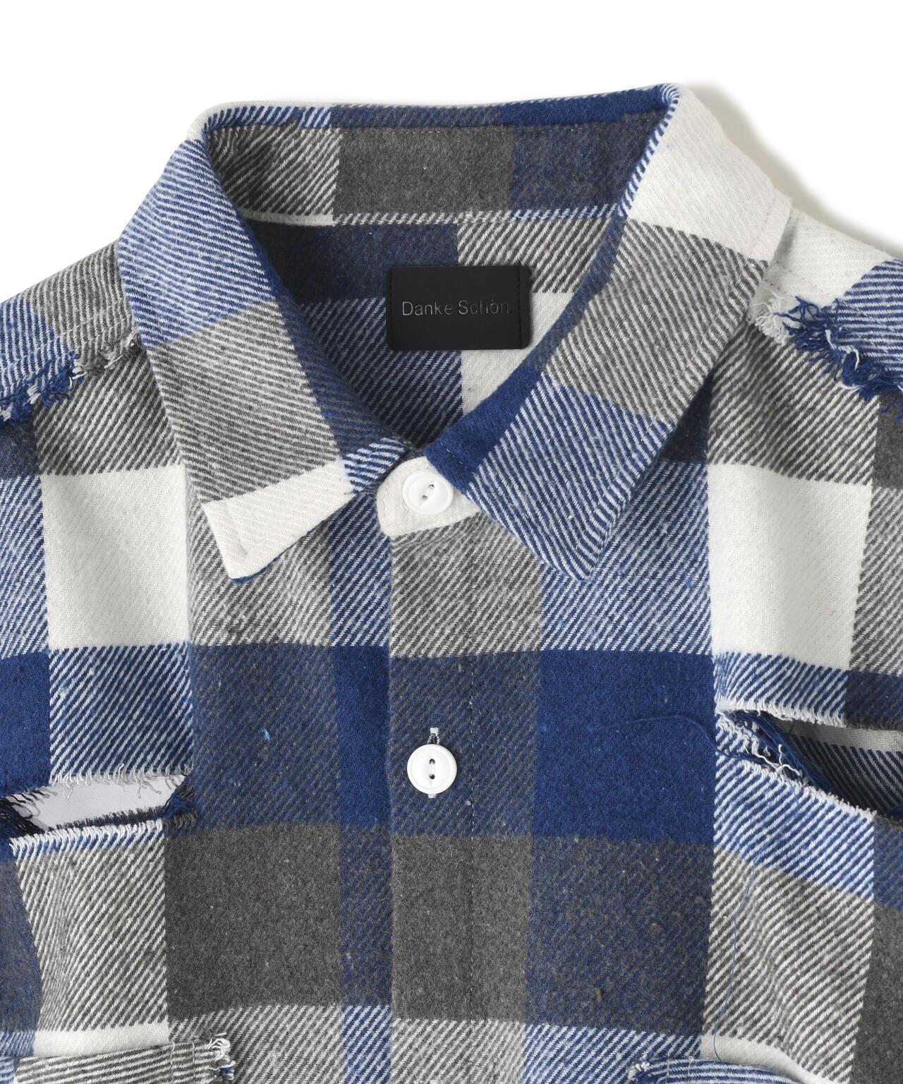 FLANNEL DAMAGE SHIRTS BLOCK 法蘭絨做舊襯衫