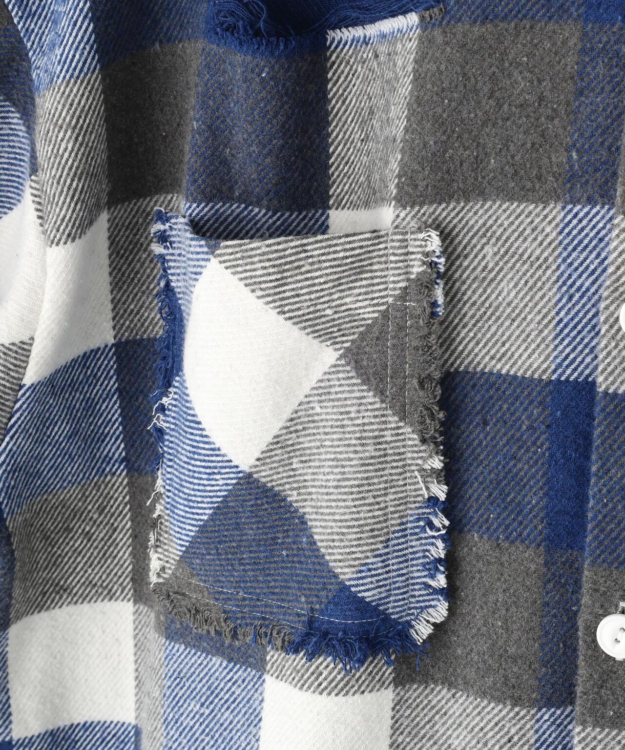 FLANNEL DAMAGE SHIRTS BLOCK 法蘭絨做舊襯衫