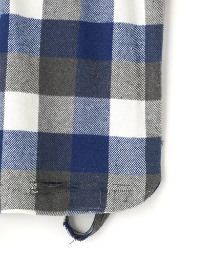 FLANNEL DAMAGE SHIRTS BLOCK 法蘭絨做舊襯衫
