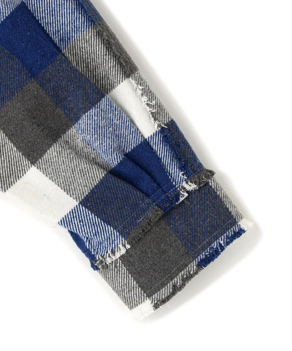 FLANNEL DAMAGE SHIRTS BLOCK 法蘭絨做舊襯衫