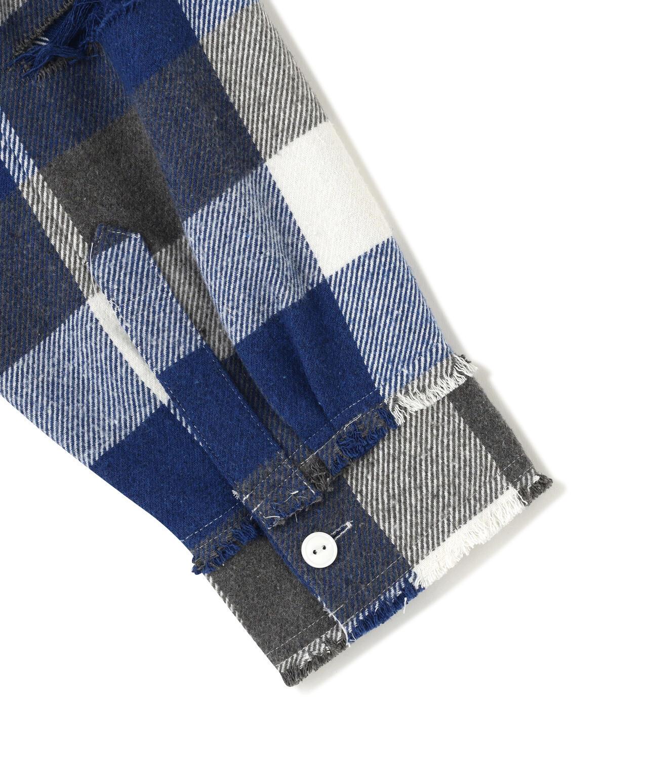 FLANNEL DAMAGE SHIRTS BLOCK 法蘭絨做舊襯衫