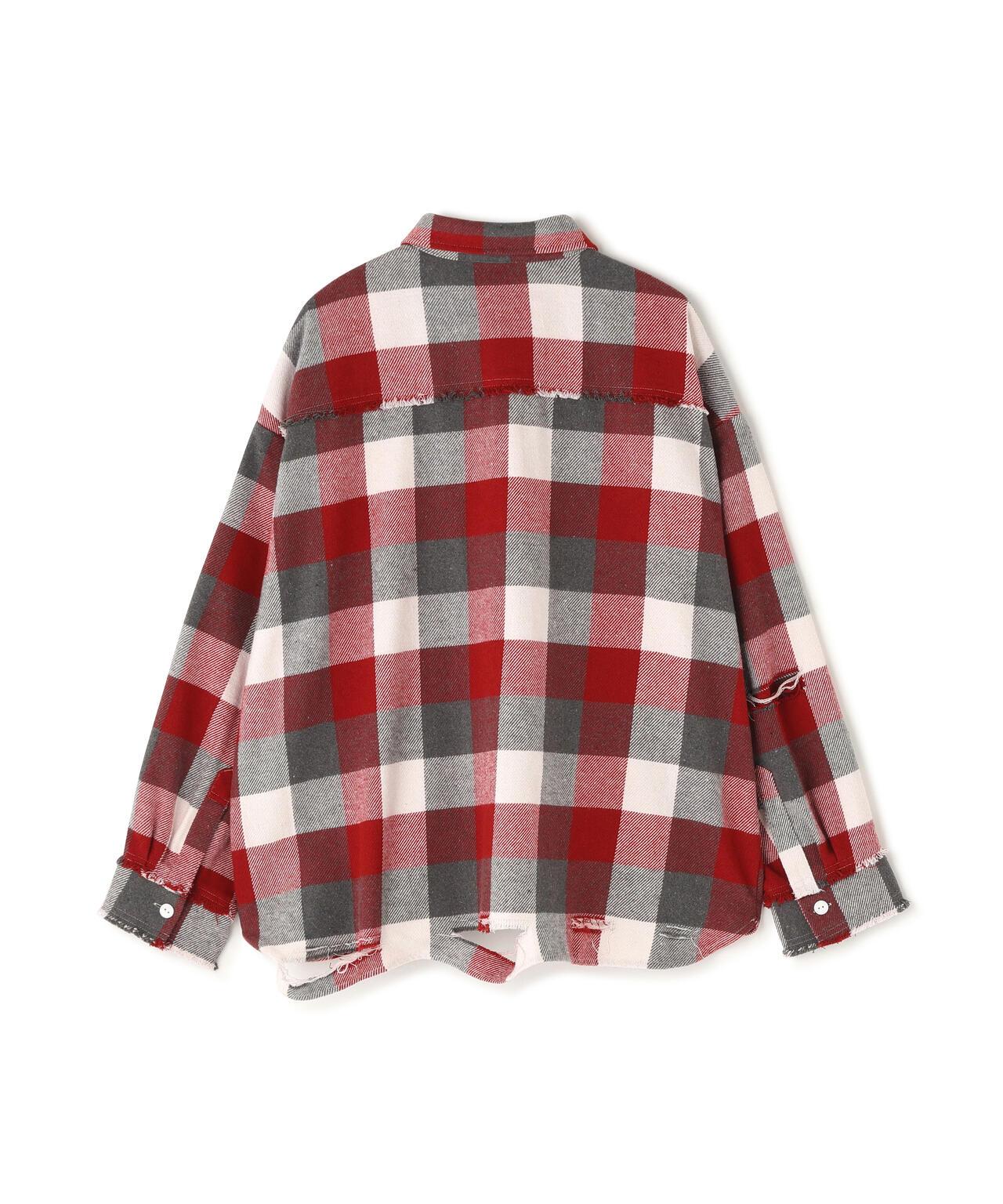 FLANNEL DAMAGE SHIRTS BLOCK 法蘭絨做舊襯衫