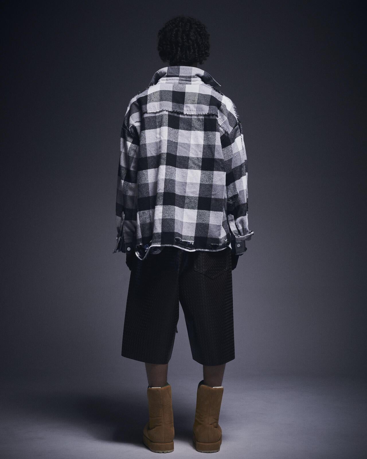 FLANNEL DAMAGE SHIRTS BLOCK 法蘭絨做舊襯衫
