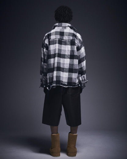 FLANNEL DAMAGE SHIRTS BLOCK 法蘭絨做舊襯衫