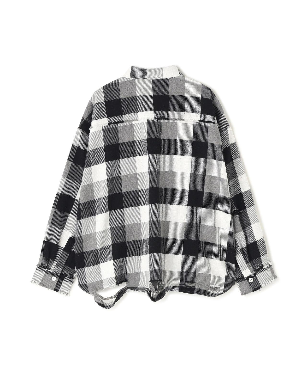 FLANNEL DAMAGE SHIRTS BLOCK 法蘭絨做舊襯衫
