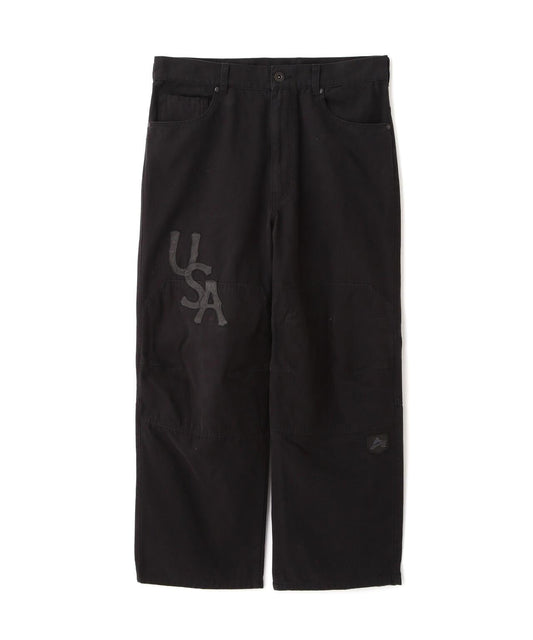 LEATHER PATCH DUCK DOUBLE KNEE PANTS