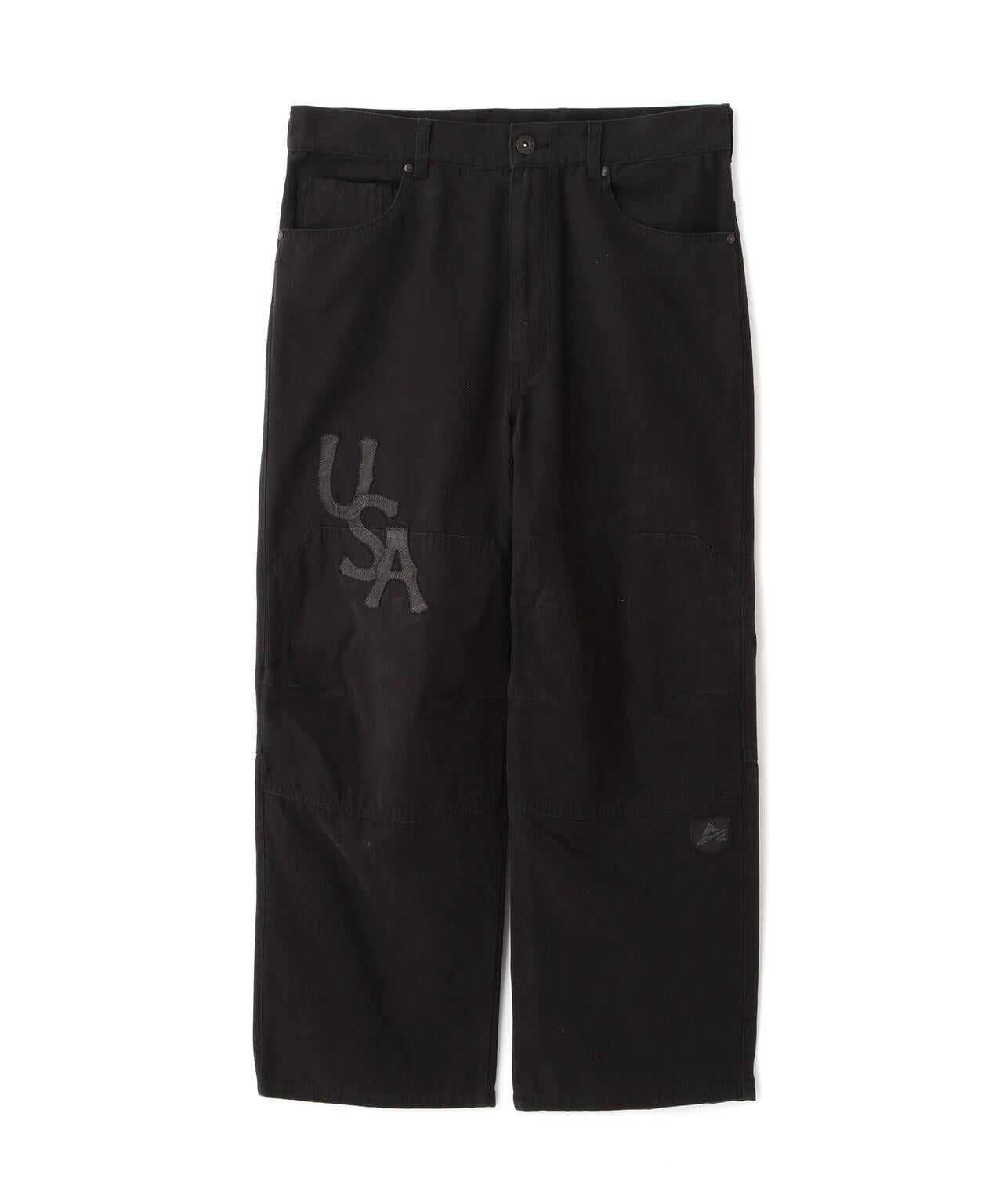 LEATHER PATCH DUCK DOUBLE KNEE PANTS