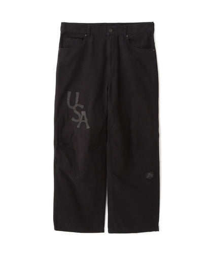 LEATHER PATCH DUCK DOUBLE KNEE PANTS