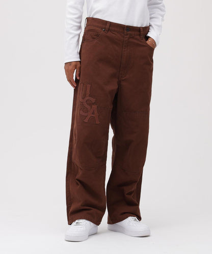 LEATHER PATCH DUCK DOUBLE KNEE PANTS