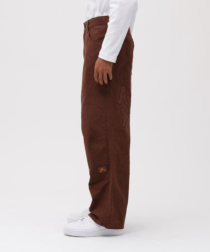 LEATHER PATCH DUCK DOUBLE KNEE PANTS