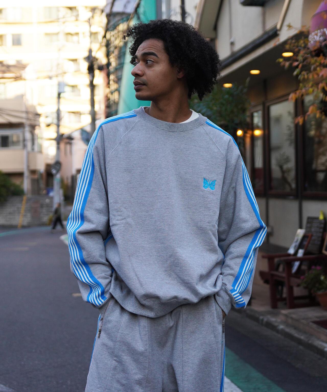 棉質針織圓領上衣 TRACK CREW NECK - COTTON JERSEY