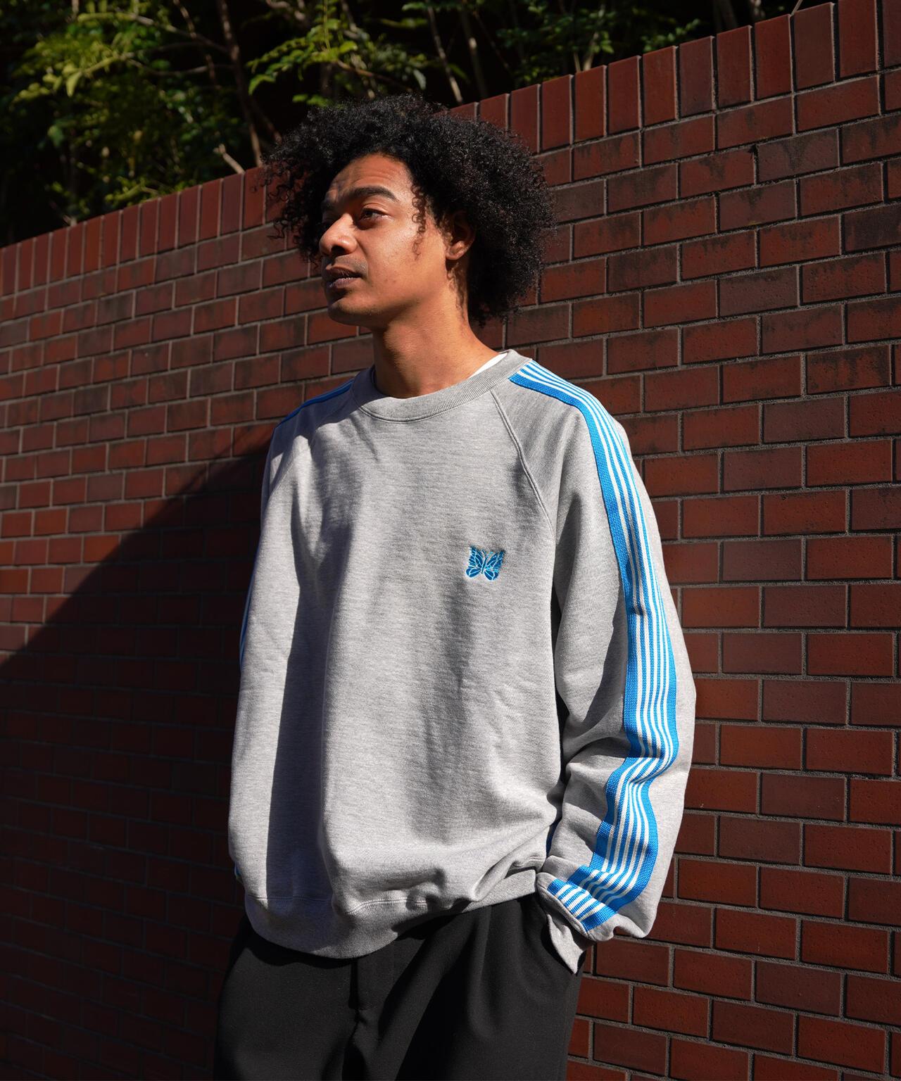 棉質針織圓領上衣 TRACK CREW NECK - COTTON JERSEY
