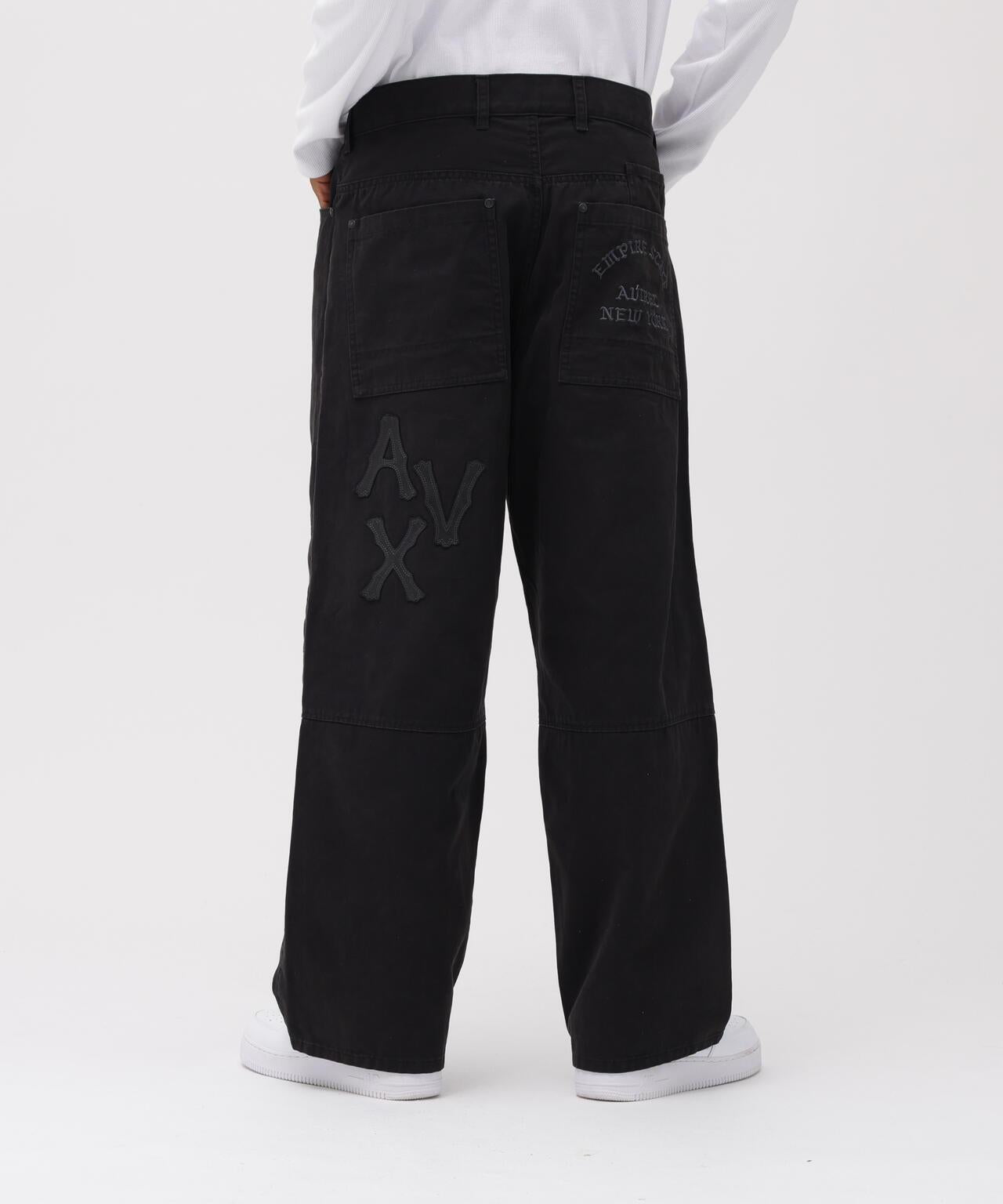 LEATHER PATCH DUCK DOUBLE KNEE PANTS