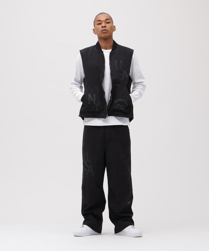 LEATHER PATCH DUCK DOUBLE KNEE PANTS