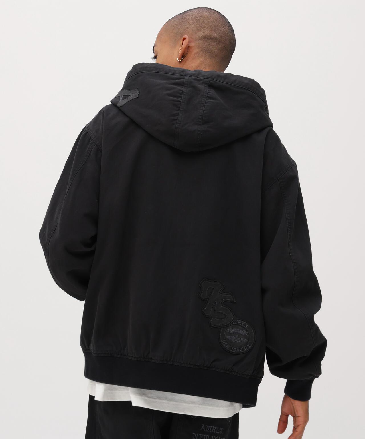皮革貼片 DUCK HOOD JACKET 夾克