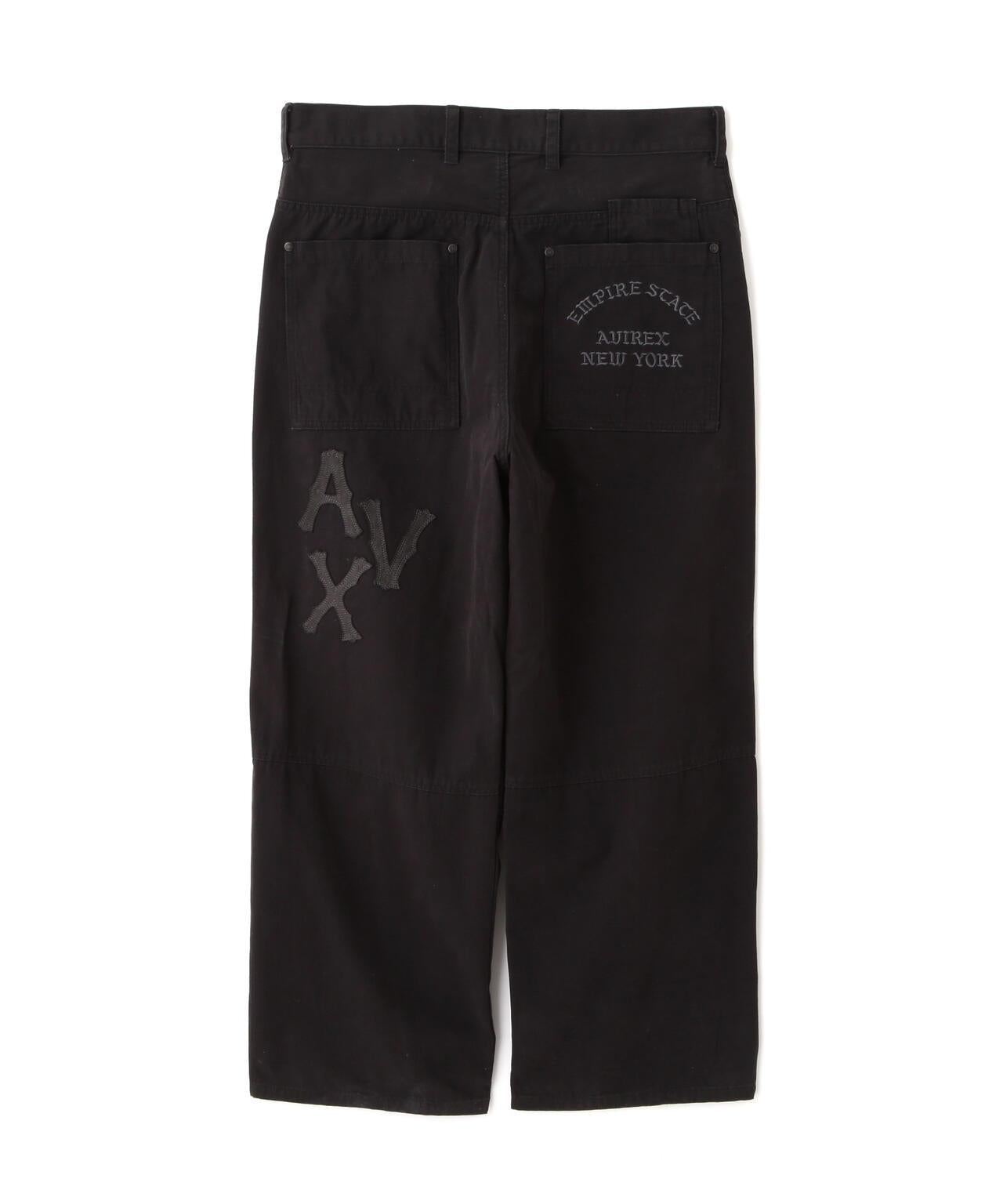 LEATHER PATCH DUCK DOUBLE KNEE PANTS