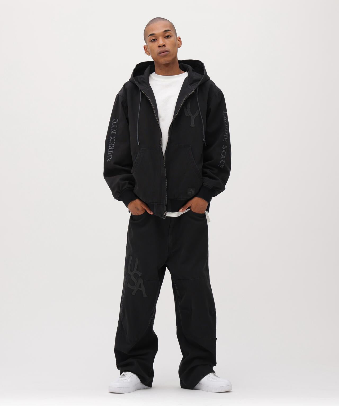 皮革貼片 DUCK HOOD JACKET 夾克