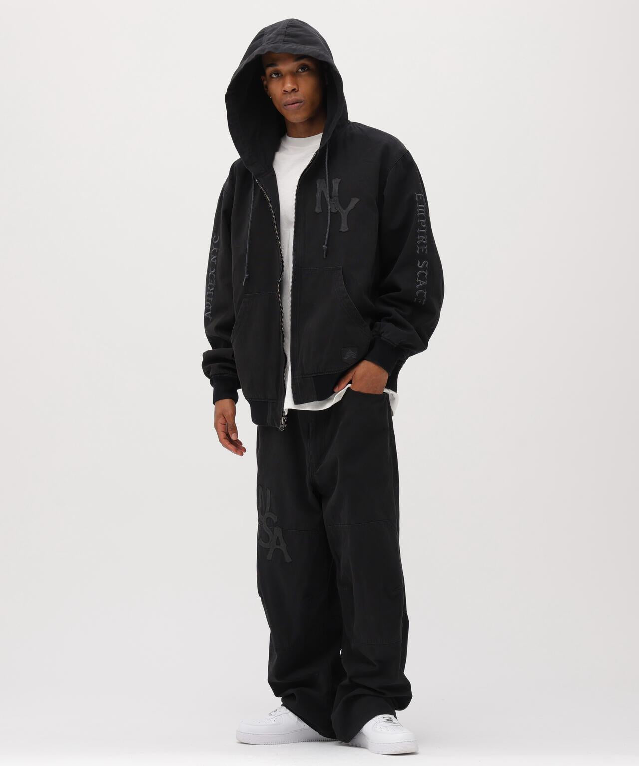 皮革貼片 DUCK HOOD JACKET 夾克