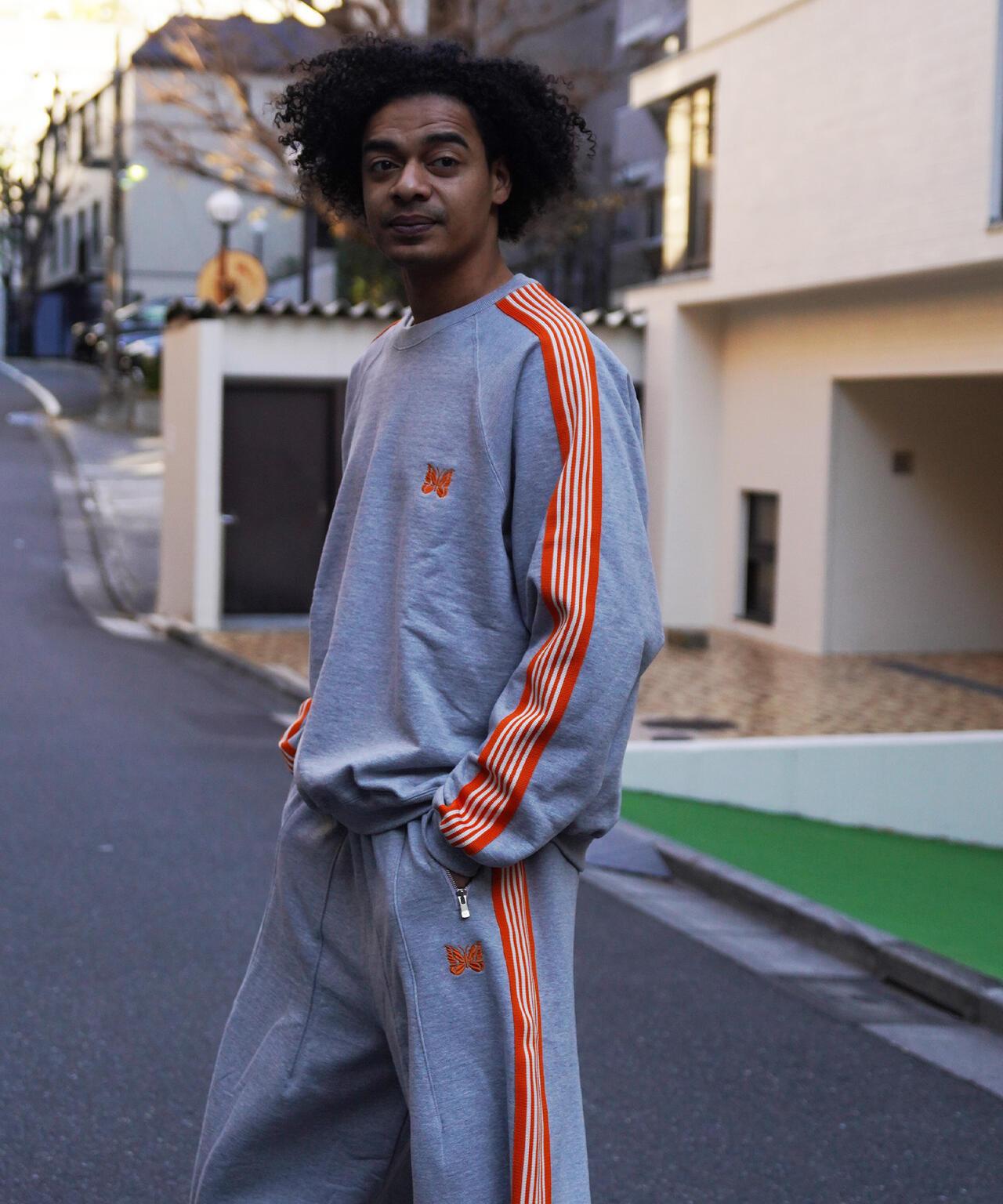 棉質針織圓領上衣 TRACK CREW NECK - COTTON JERSEY