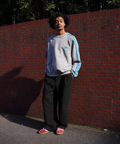 棉質針織圓領上衣 TRACK CREW NECK - COTTON JERSEY