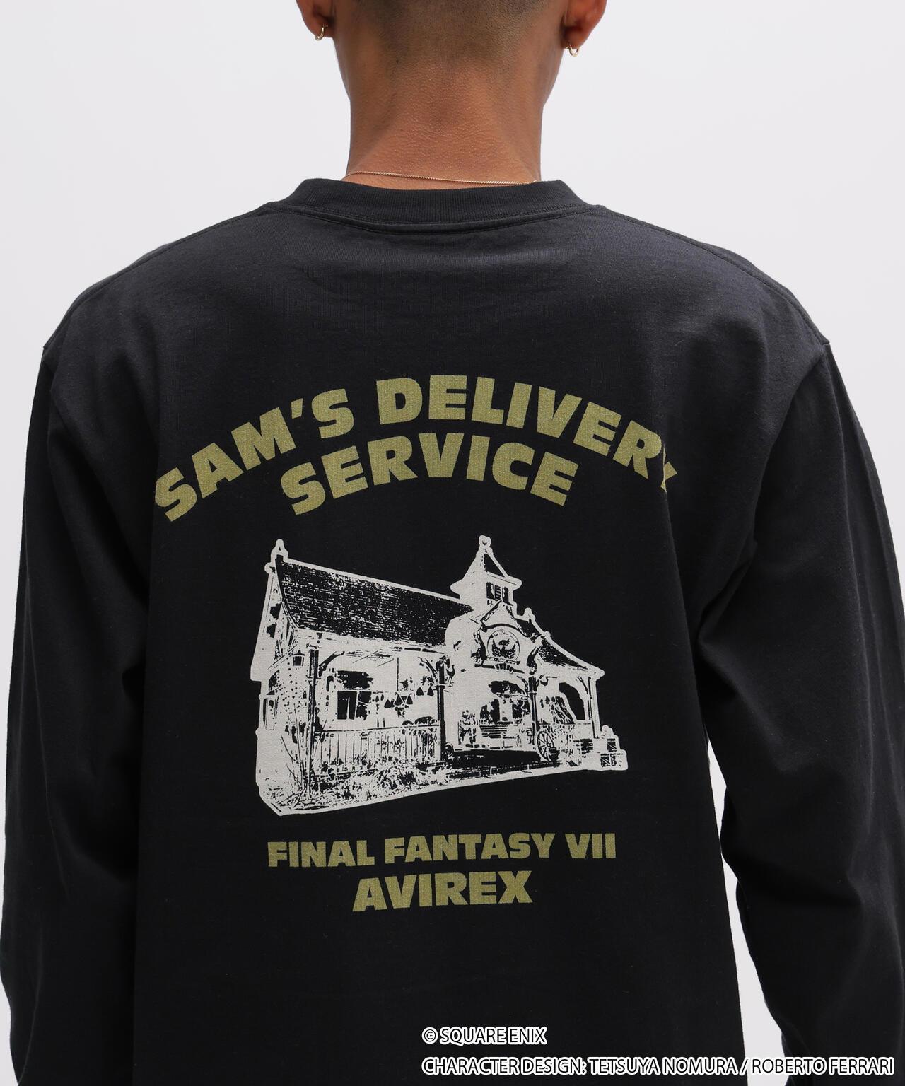 AVIREX × FINAL FANTASY VII REMAKE（最終幻想7 重製版） 長袖T恤 ”SAM'S DELIVERYSERVICE”