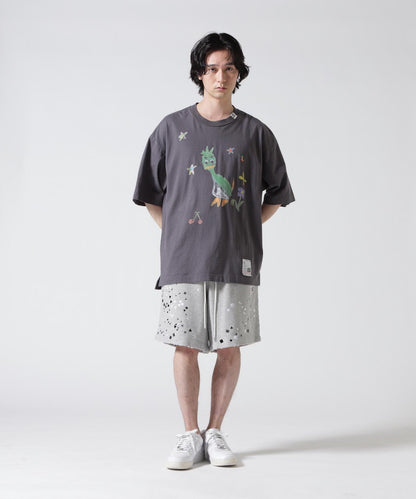 塗鴉圖案 T恤 Maison MIHARAYASUHIRO LEON KIDS DOODLE TEE BLACK