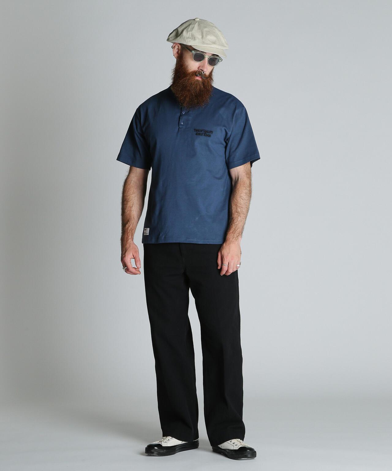 FINEST QUALITY BUILT TOUGH EMB. HENLEY T-SHIRT 刺繡 Henley T恤