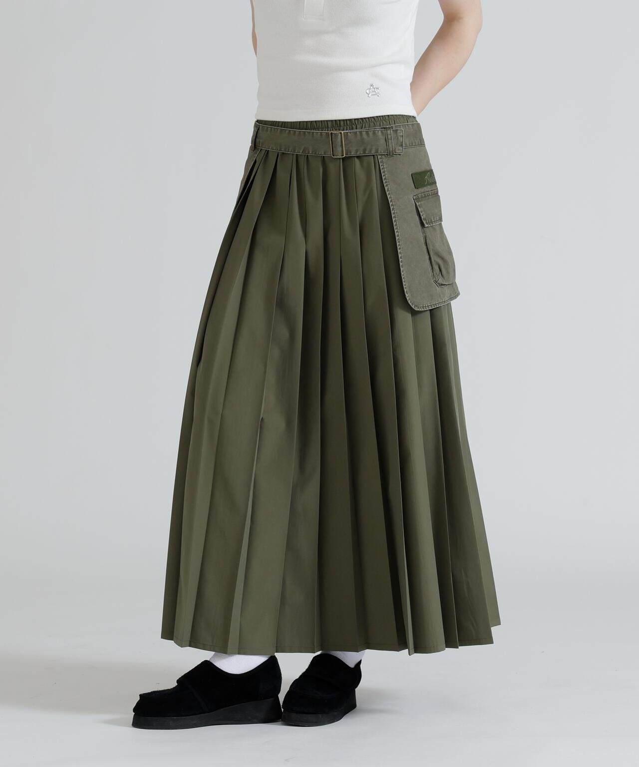 MILITARY POCKET BELT POUCH 工裝百褶半身裙