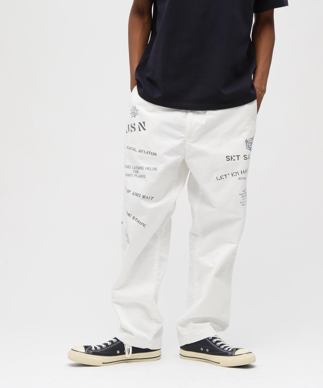 AGED LOOK STENCIL CHINO 做舊 模板印花 休閒褲