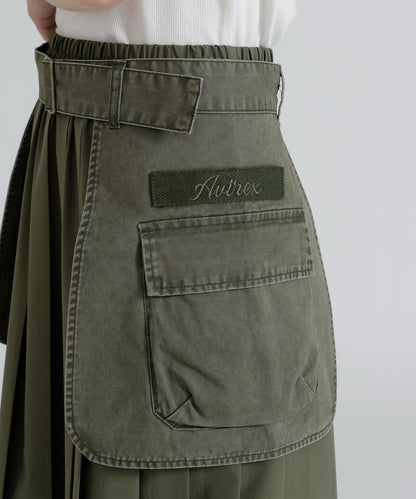 MILITARY POCKET BELT POUCH 工裝百褶半身裙