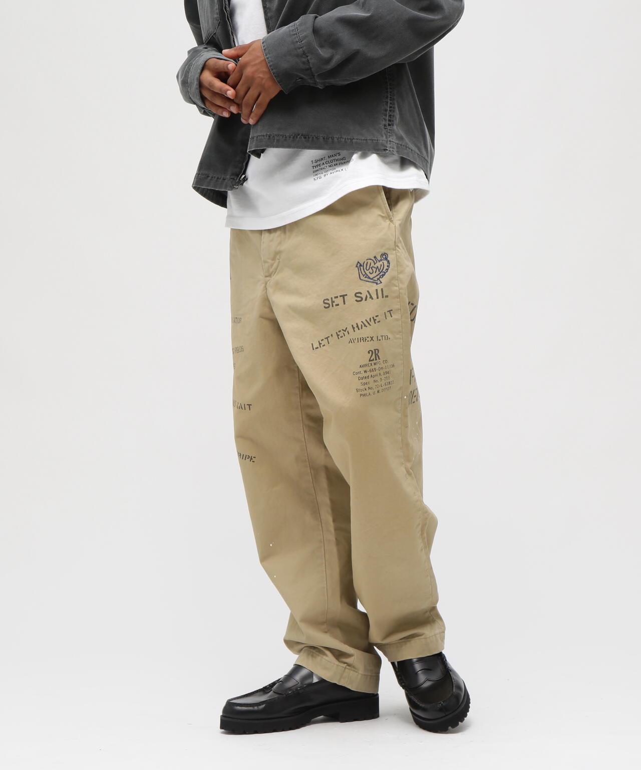 AGED LOOK STENCIL CHINO 做舊 模板印花 休閒褲