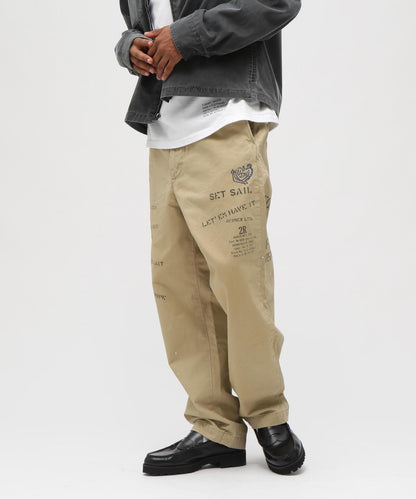 AGED LOOK STENCIL CHINO 做舊 模板印花 休閒褲