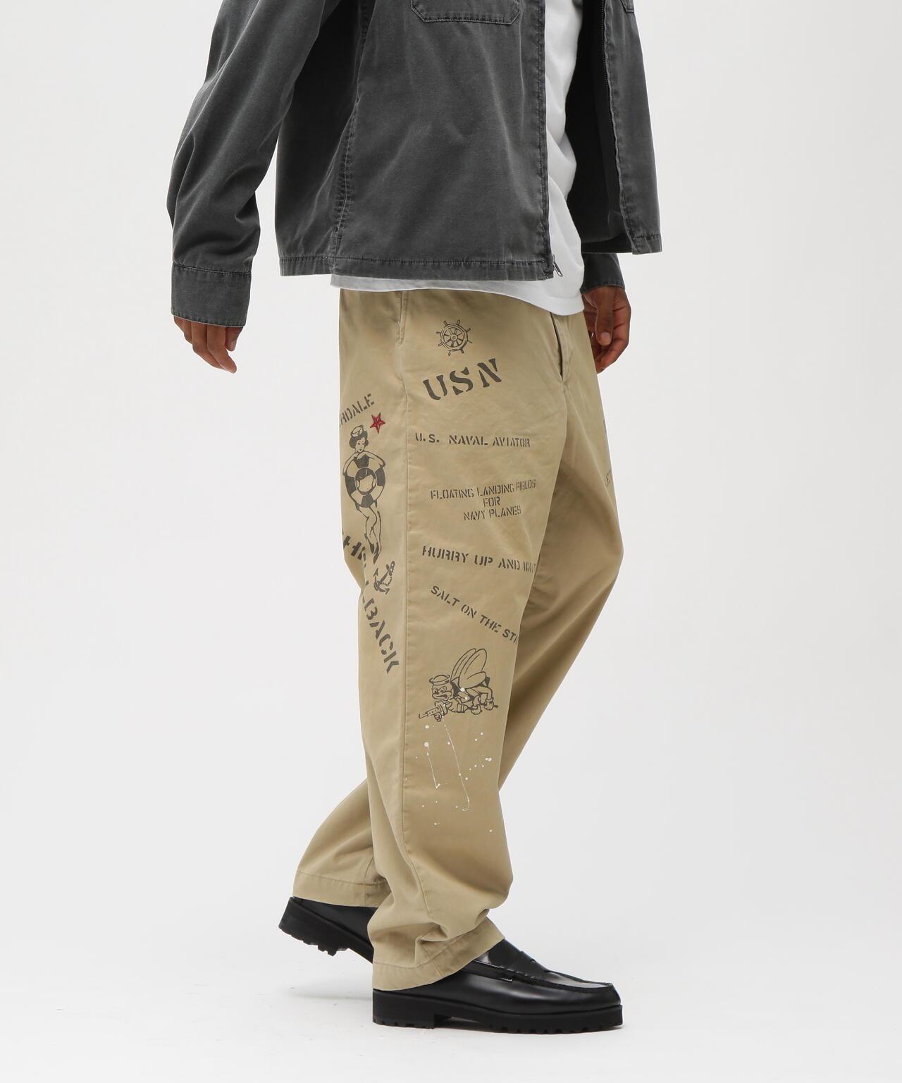 AGED LOOK STENCIL CHINO 做舊 模板印花 休閒褲