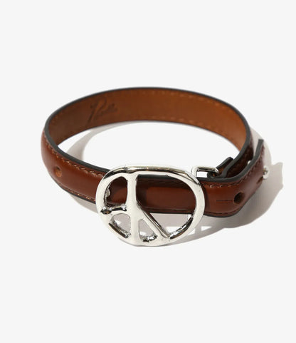Needles / Peace Buckle Narrow Bracelet - Steer Lthr. 皮革手鍊