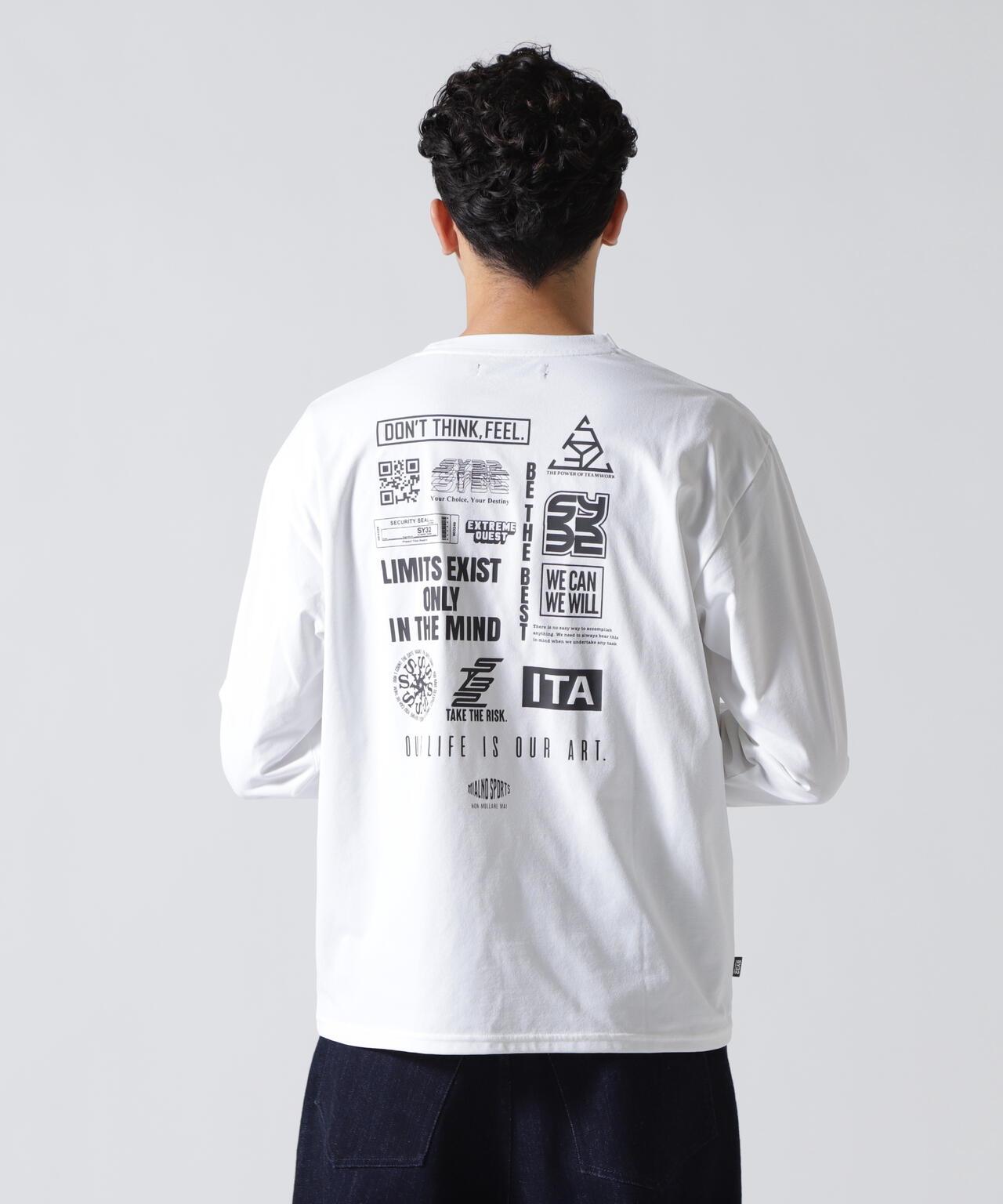 SY32 by SWEET YEARS MULTI LOGO L/S TEE 多Logo長袖T恤