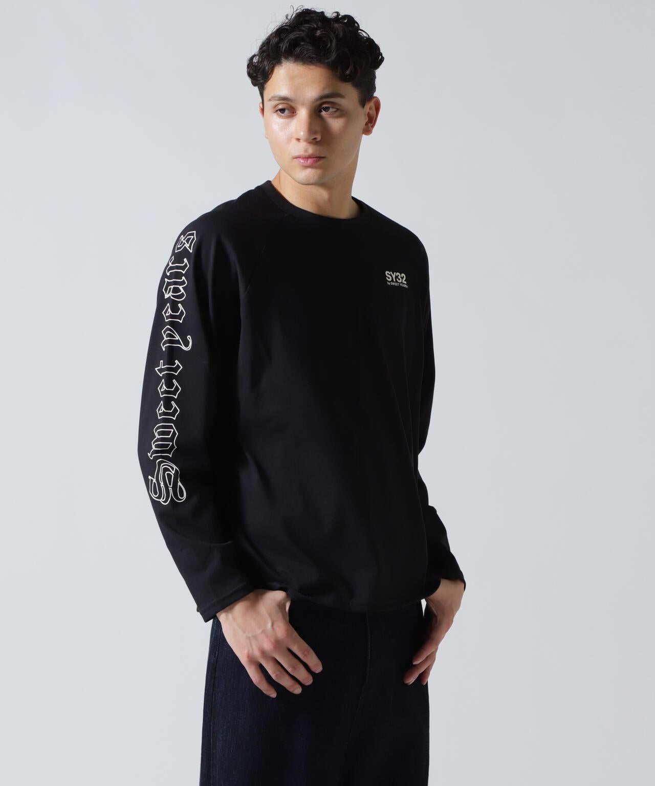 SY32 by SWEET YEARS RAGLAN SLEEVE CROSS L/S TE T恤