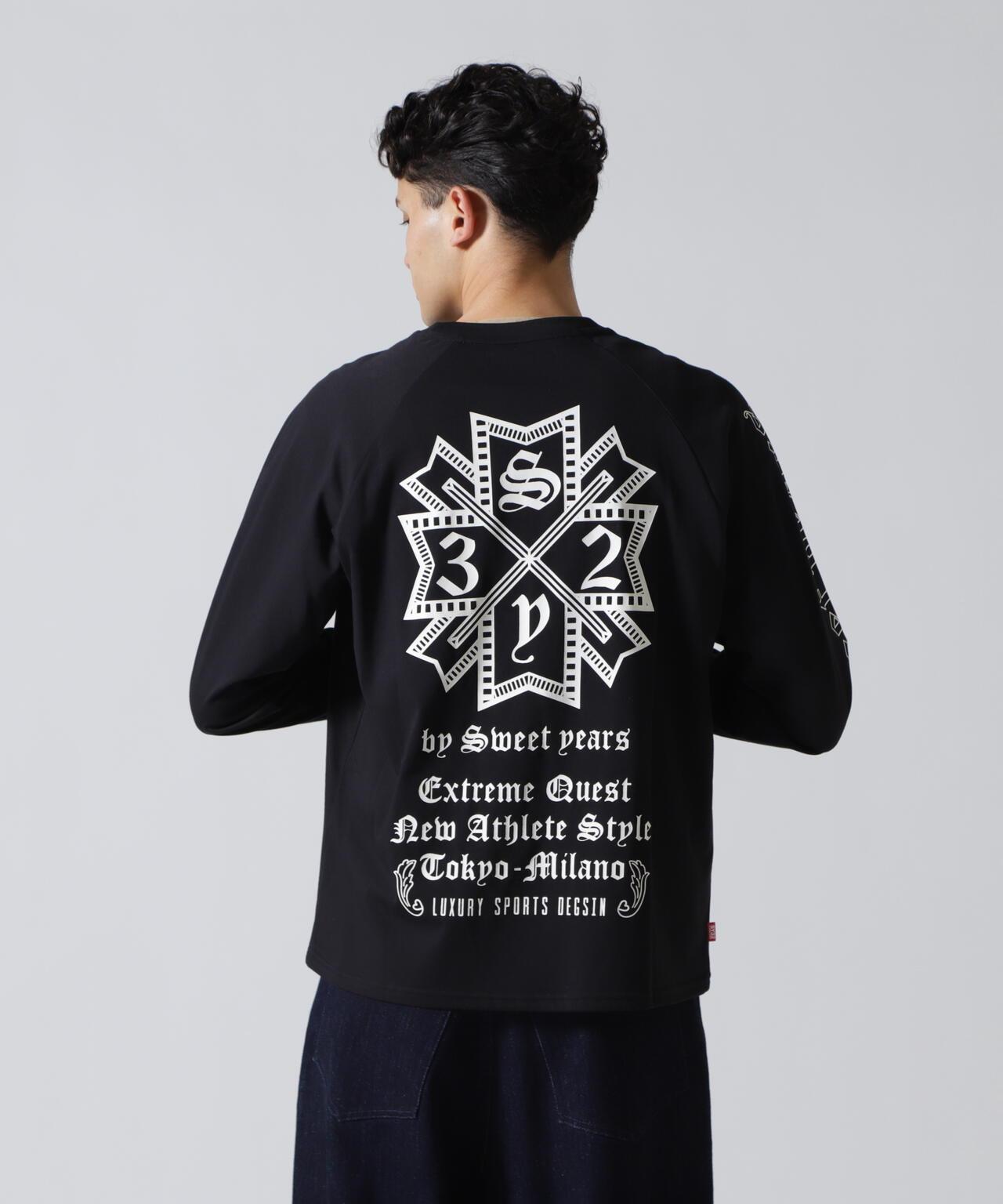 SY32 by SWEET YEARS RAGLAN SLEEVE CROSS L/S TE T恤