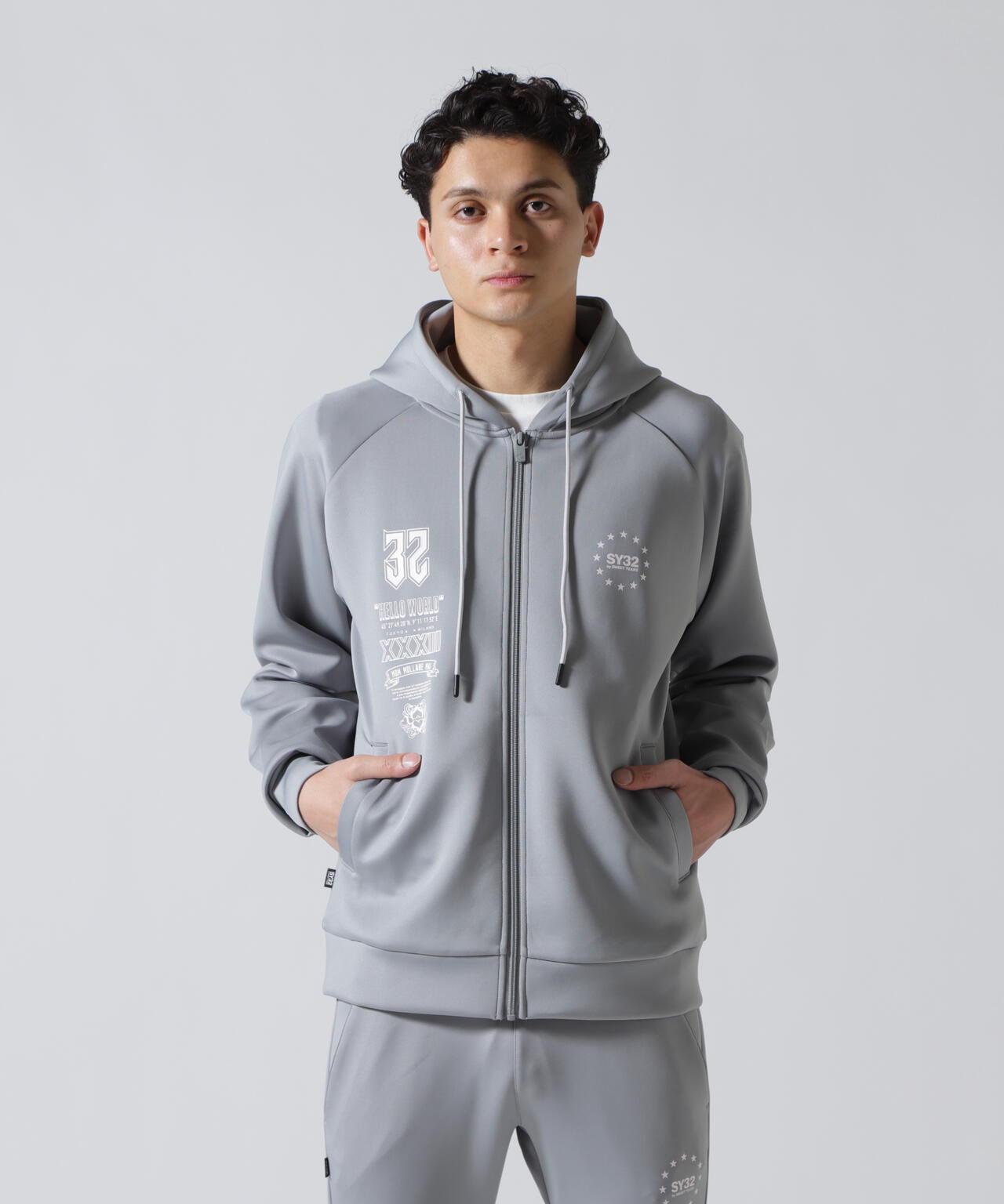SY32 by SWEET YEARS DOUBLE KNIT MULTI LOGO ZIP 雙面針織 多標設計 拉鍊上衣