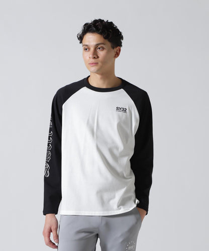 SY32 by SWEET YEARS RAGLAN SLEEVE CROSS L/S TE T恤