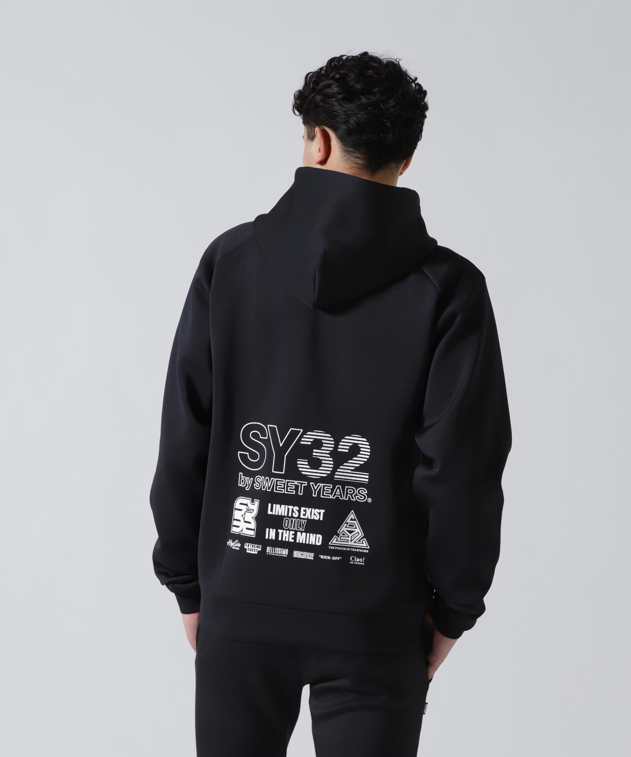SY32 by SWEET YEARS DOUBLE KNIT MULTI LOGO ZIP 雙面針織 多標設計 拉鍊上衣