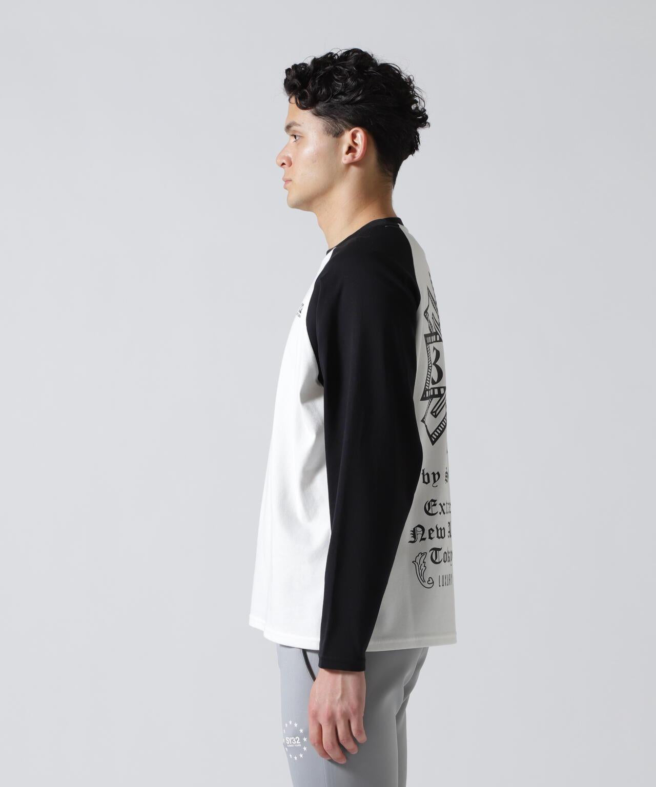 SY32 by SWEET YEARS RAGLAN SLEEVE CROSS L/S TE T恤