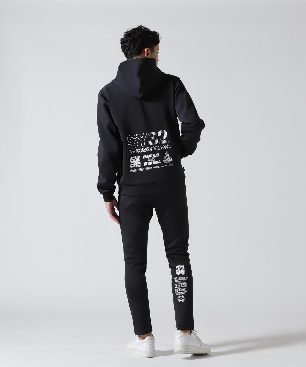 SY32 by SWEET YEARS DOUBLE KNIT MULTI LOGO ZIP 雙面針織 多標設計 拉鍊上衣