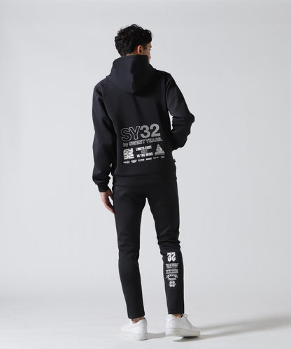 SY32 by SWEET YEARS DOUBLE KNIT MULTI LOGO ZIP 雙面針織 多標設計 拉鍊上衣