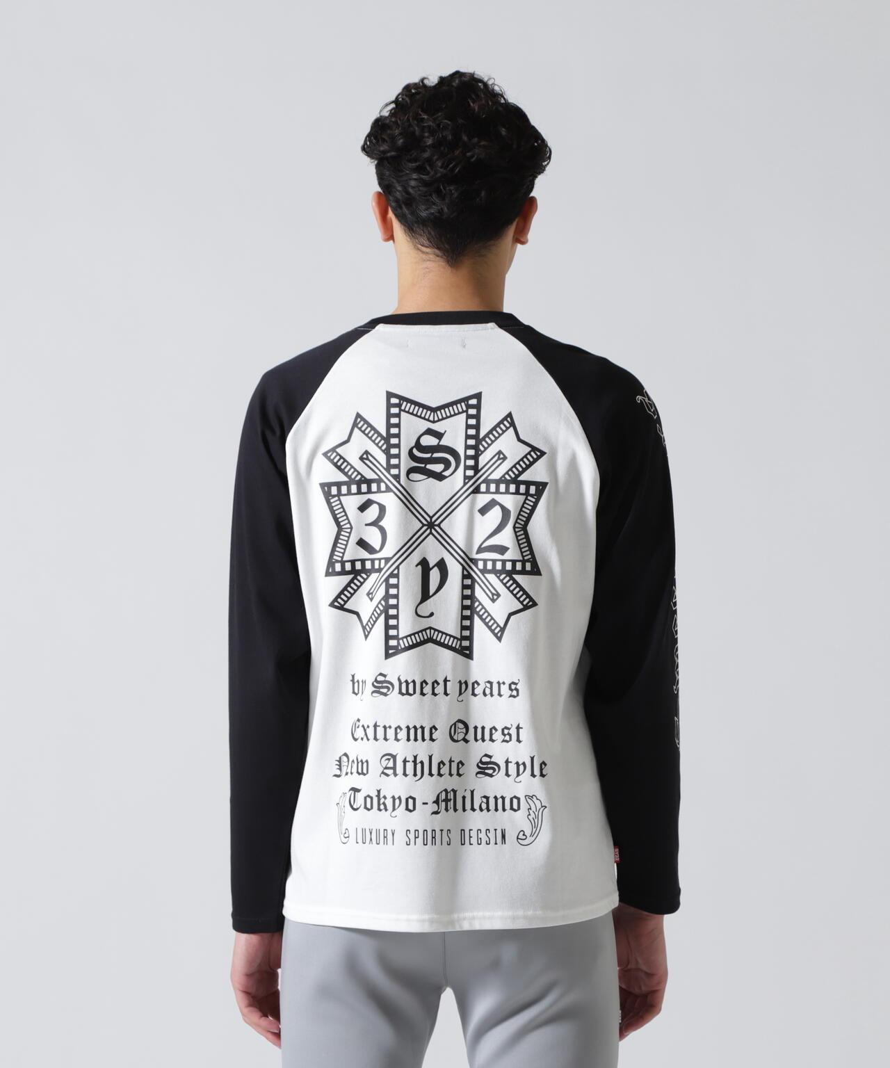 SY32 by SWEET YEARS RAGLAN SLEEVE CROSS L/S TE T恤