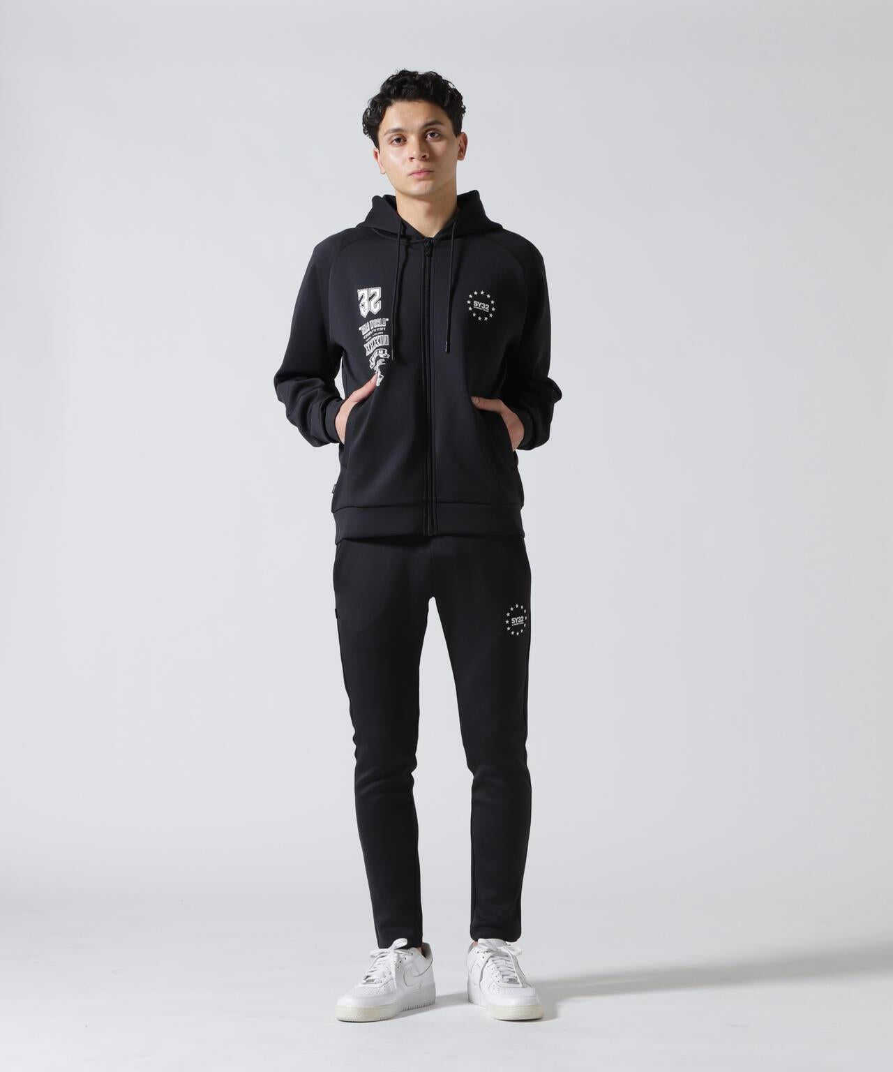 SY32 by SWEET YEARS DOUBLE KNIT MULTI LOGO ZIP 雙面針織 多標設計 拉鍊上衣