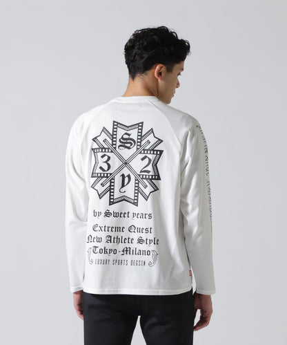 SY32 by SWEET YEARS RAGLAN SLEEVE CROSS L/S TE T恤