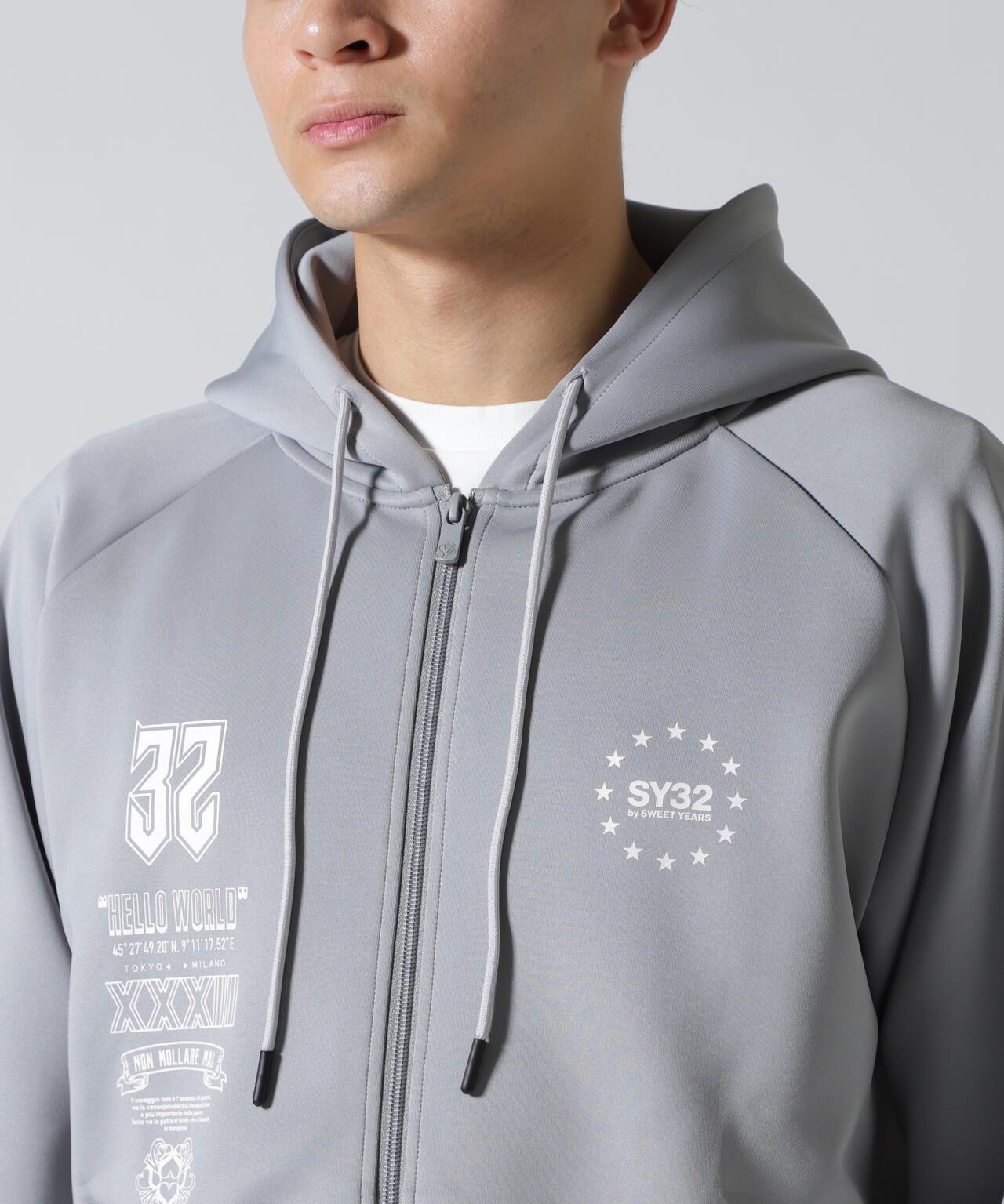 SY32 by SWEET YEARS DOUBLE KNIT MULTI LOGO ZIP 雙面針織 多標設計 拉鍊上衣