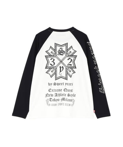 SY32 by SWEET YEARS RAGLAN SLEEVE CROSS L/S TE T恤