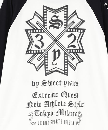 SY32 by SWEET YEARS RAGLAN SLEEVE CROSS L/S TE T恤