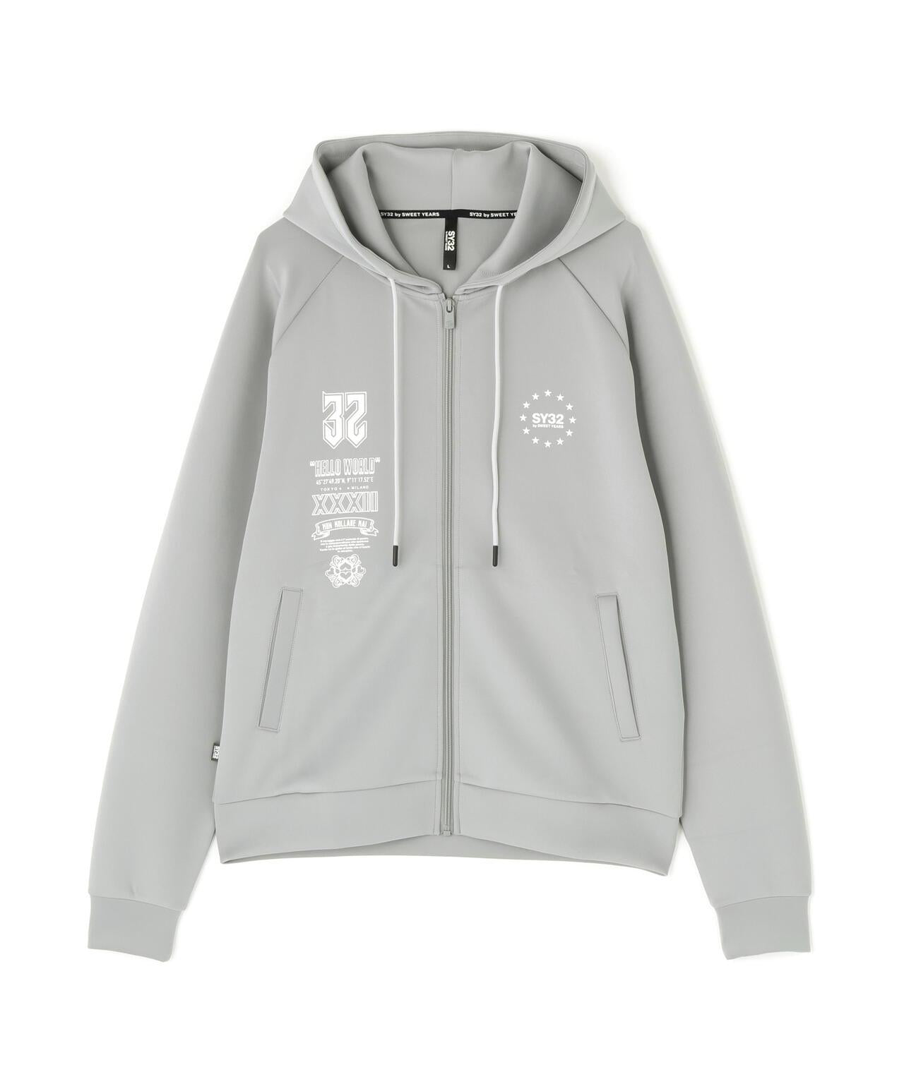 SY32 by SWEET YEARS DOUBLE KNIT MULTI LOGO ZIP 雙面針織 多標設計 拉鍊上衣